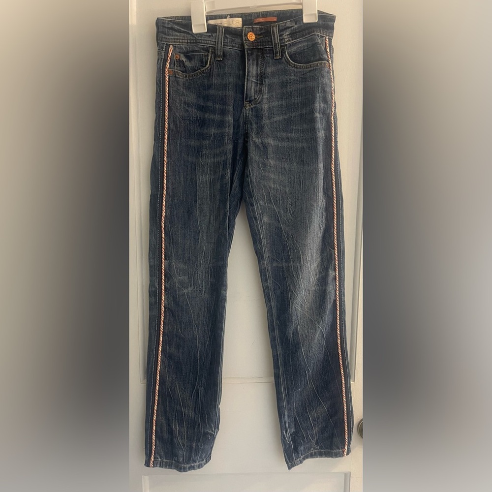 Anthropologie~Pilcro Piping Stripe Slim Boyfriend Jeans Size 25